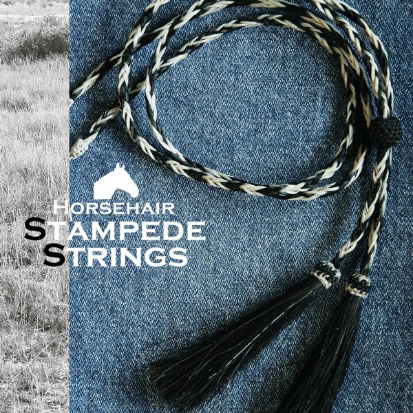 画像1: ハット用 あご紐 ホースヘアー 馬毛 スタンピード ストリングス ブラック・ナチュラル/M&F Western Products Horse Hair Stampede Strings