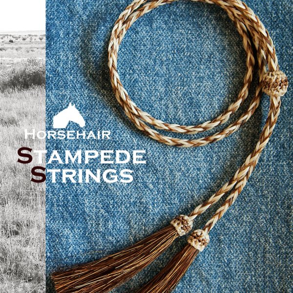 画像1: ハット用 あご紐 ホースヘアー 馬毛 スタンピード ストリングス ブラウン・ナチュラル/M&F Western Products Horse Hair Stampede Strings