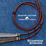 ハット用 あごひも レザー&ホースヘアー アメリカン ウエスタン スタンピード ストリングス ブラウン2色・ブラウン/Leather w/horse Hair Stampede Strings