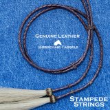 アメリカン ウエスタン レザー&ホースヘアータッセル スタンピード ストリングス ブラウン・ナチュラル（ハット用あご紐）/Leather w/horse Hair Stampede Strings