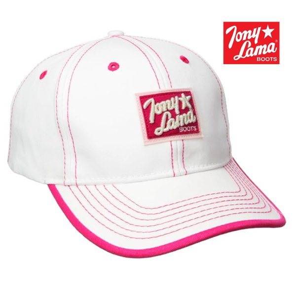 画像1: トニーラマ ブーツ キャップ（ホワイト・ピンク）/Tony Lama Boots Cap