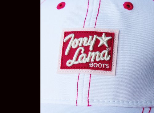 画像クリックで大きく確認できます　Click↓3: トニーラマ ブーツ キャップ（ホワイト・ピンク）/Tony Lama Boots Cap
