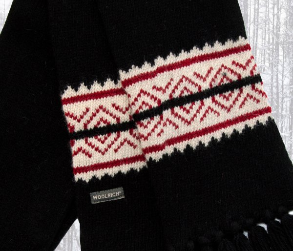 画像2: ウールリッチ フェアアイル マフラー（ブラック・ホワイト・レッド）/Woolroch Fairisle Muffler(Women's)