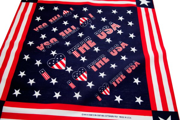 画像2: ハバハンク バンダナ アイ❤ラブ U.S.A アメリカ国旗 星条旗 ★スター ❤ハート/HAV-A-HANK Bandana I LOVE THE U.S.A