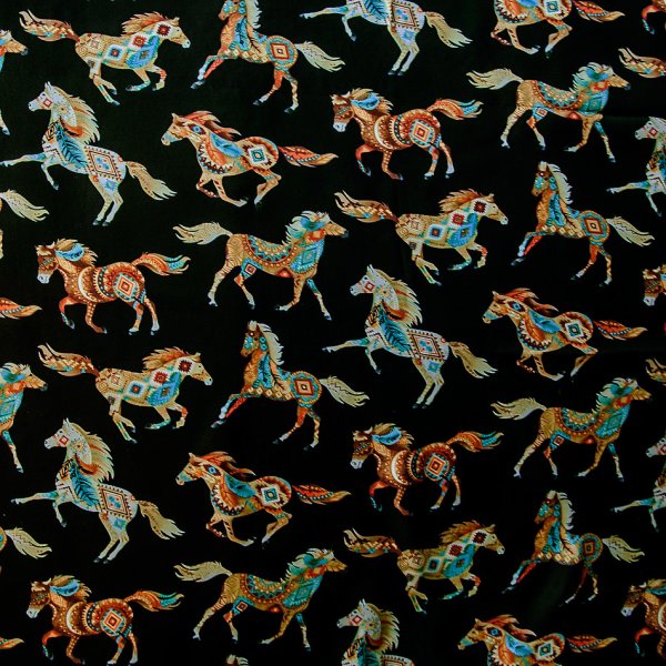 画像2: オースティン アクセント シルク ワイルドラグ（カウボーイ大判スカーフ）フェザーホース/Austin Accent Inc.100% Silk Wild Rags