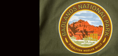 画像クリックで大きく確認できます　Click↓2: ペンドルトン Tシャツ バッドランズ ナショナルパーク（オリーブ）S/Pendleton Badlands National Park T-shirt(Olive)