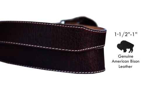 画像クリックで大きく確認できます　Click↓2: ジャスティン ブロークン アロー バッファロー ベルト（ブラウン）/Justin Broken Arrow Amercan Bison Belt(Brown)