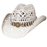 ブルハイド ウエスタン ストローハット ノーティガール（スター・ホワイト）/Bullhide Cowboy Straw Hat Naughty Girl(White)