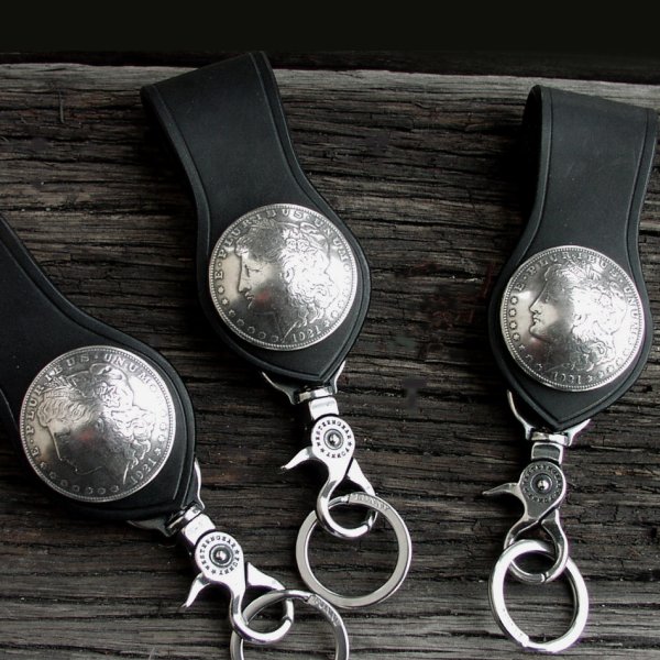 画像1: ファニー 1ドル モーガン 1921年 ループ キーホルダー（ブラック）/Funny 1$ Morgan Loop Key Holder(Black)