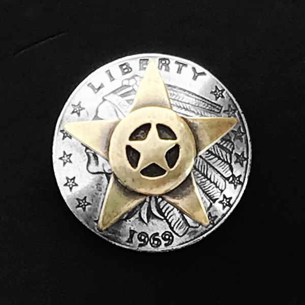 画像1: ファニー インディアン チーフ スター コンチョ/Funny 31mm Indian Chief Replica Star Concho