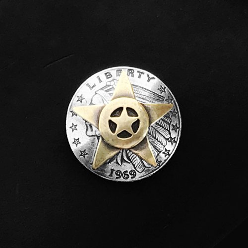 画像クリックで大きく確認できます　Click↓1: ファニー インディアン チーフ スター コンチョ/Funny 31mm Indian Chief Replica Star Concho