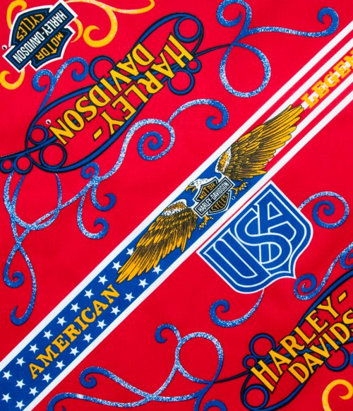 画像クリックで大きく確認できます　Click↓2: ハーレーダビッドソン バンダナ（レッド・USA）/Harley Davidson Bandana