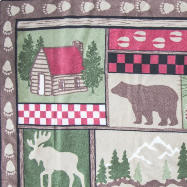 画像3: ログキャビン フリース・スローブランケット/Fleece Throw(LogCabin)