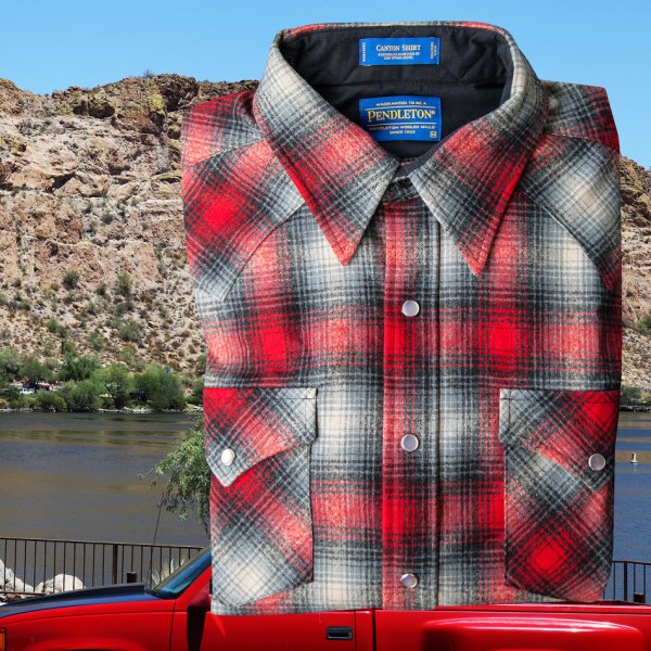 画像2: ペンドルトン ウエスタンシャツ（レッド・ブラック・ベージュオンブレ）/Pendleton Western Shirt