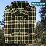 フランネル シャツ（フォレストグリーン・タン 長袖）M（身幅60cm）XL（身幅66cm）/Field & Stream Heavyweight Flannel Shirt 