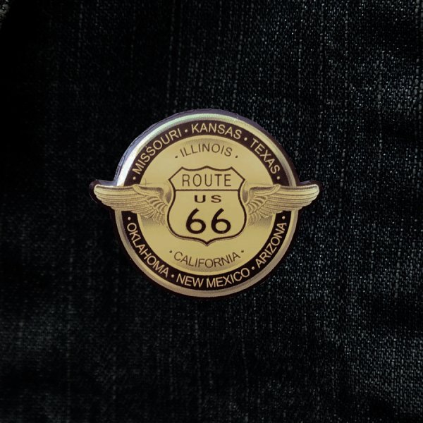 画像1: ルート66 ピンバッジ ステイトウイング/Pin Route66