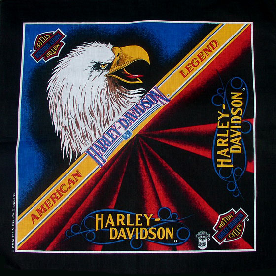 ハーレーダビッドソン バンダナ（ブラック・American Legend）/Harley Davidson Bandana