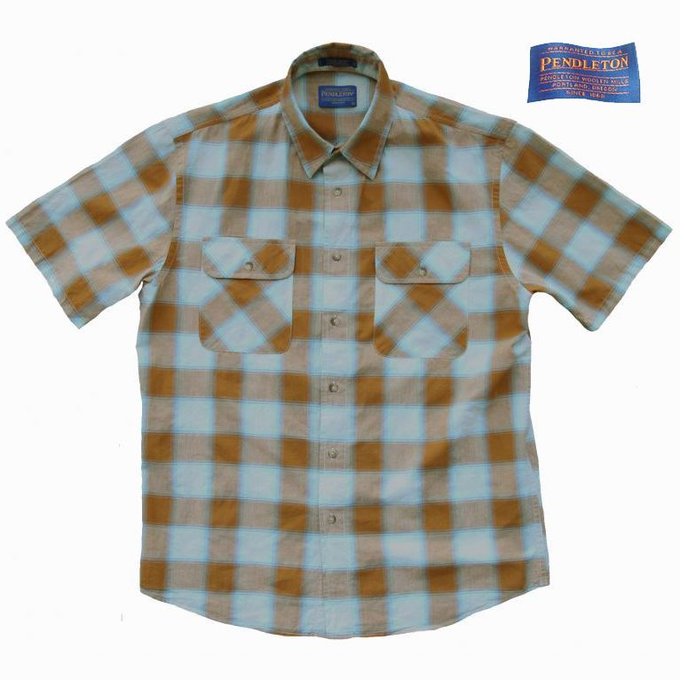 ペンドルトン半袖シャツ コッパーブルーチェック Pendleton Short Sleeve Hiker Shirt 半袖シャツ Tシャツ