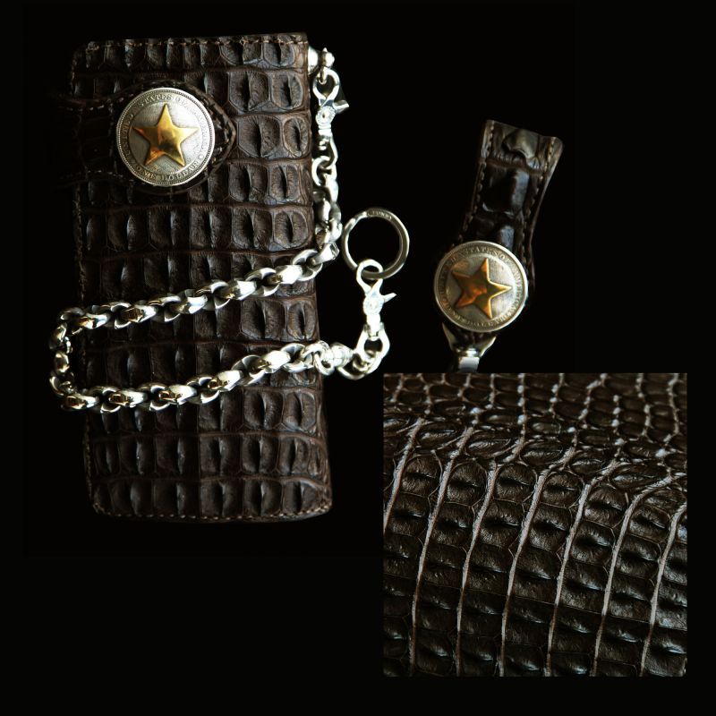 ファニー ライダースウォレット（ホーンバックナイルクロコダイル・ダークブラウン/1＄モーガンスター・SE-1）/Funny Rider's  Wallet(Horn Back Nile Crocodile・Dark Brown/1$MorganSTAR)