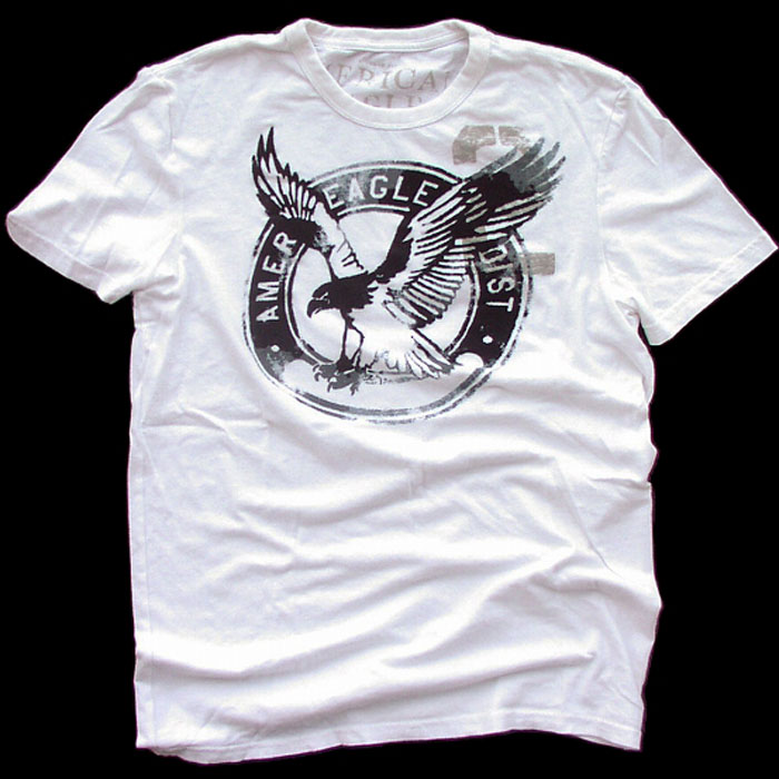 アメリカン イーグル アウトフィッターズ 半袖 Tシャツ（ホワイト・イーグル）L/American Eagle Outfitters T-shirt