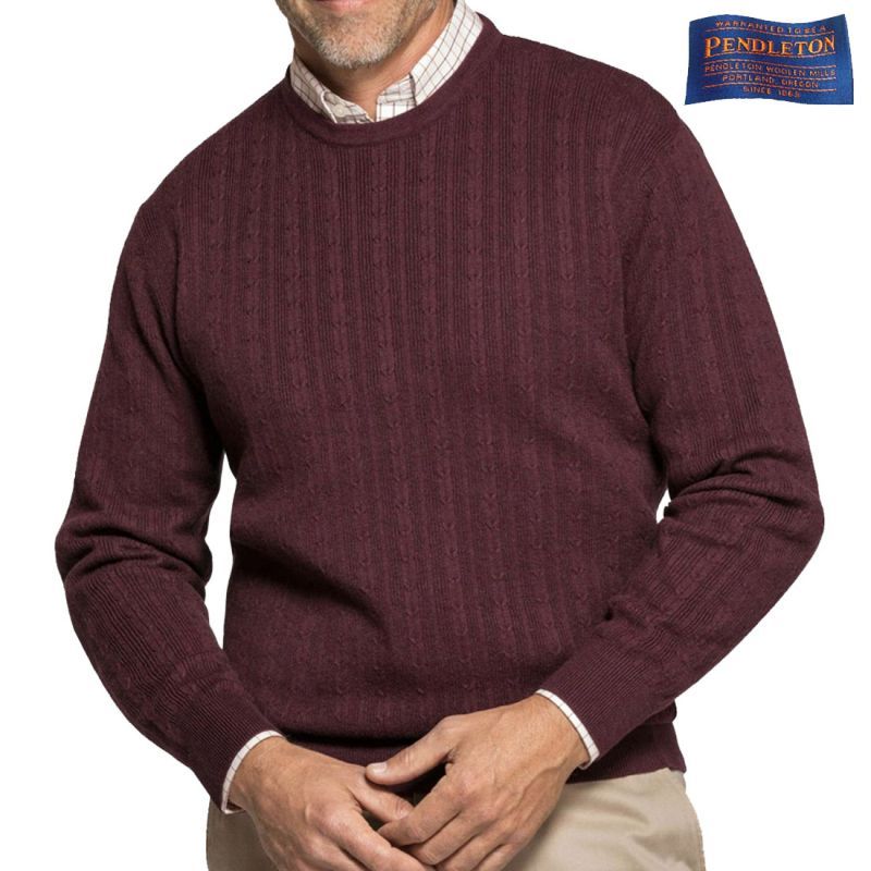 ペンドルトン クルーネック セーター（バーガンディー）M/Pendleton Sweater(Burgundy) セーター・カーディガン・ガウン