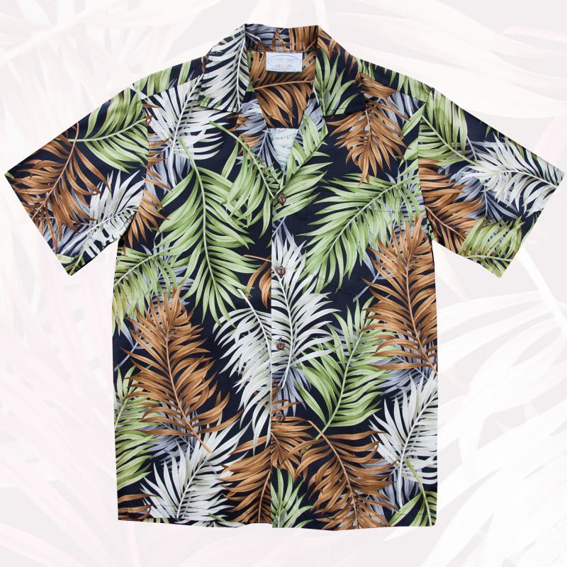 アロハシャツ パームリーフ（ブラック）/Aloha Shirt 半袖シャツ・Tシャツ