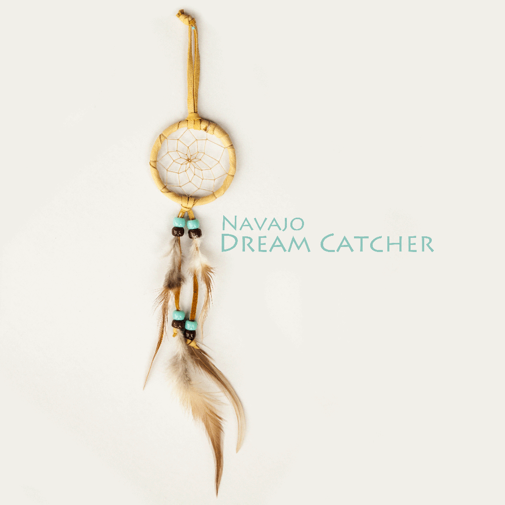 ドリームキャッチャー 6cm タン ターコイズ ブラウン Dream Catcher カウボーイホーム インテリア ウォールデコ Wall