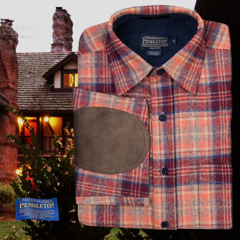 ペンドルトン ウール シャツ・エルボーパッチ トレイルシャツ サンセットプラッドS/Pendleton Elbow-patch Trail Shirt  (Sunset Plaid)