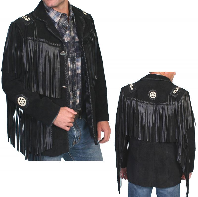 ウエスタン レザーフリンジジャケット（ブラック）/Western Leather Fringe Jacket アウターウェア