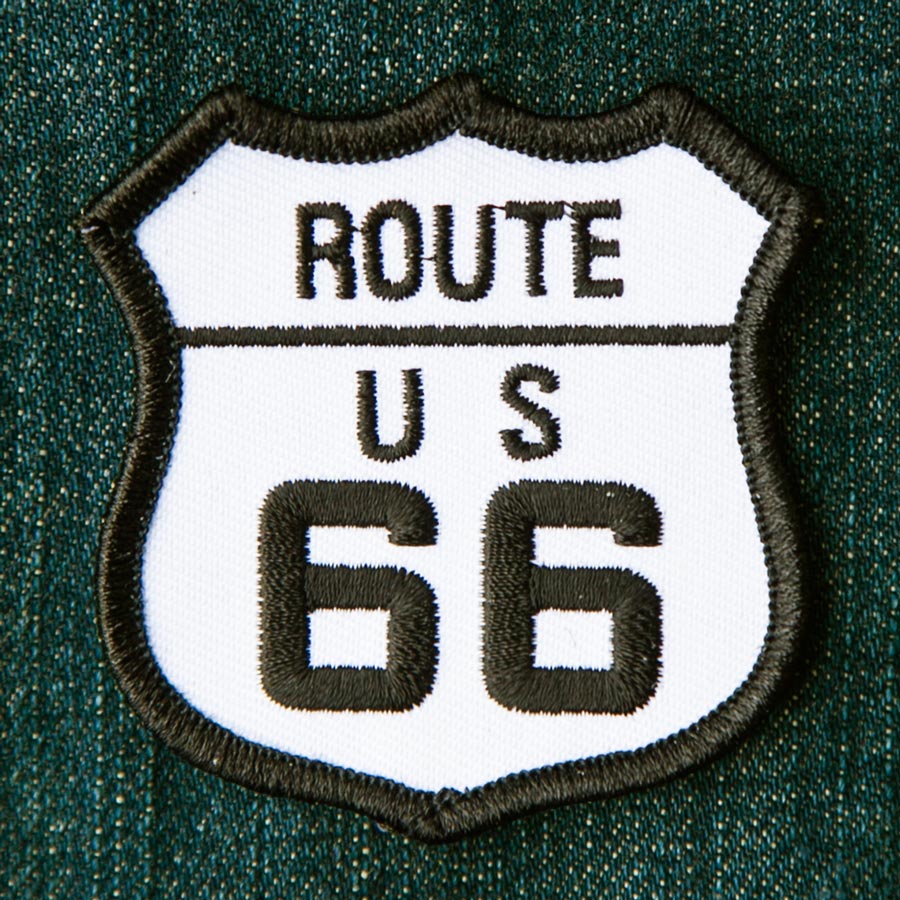 ワッペン ルート66 ブラック・ホワイト/Patch Route 66 ピンバッジ・ワッペン・ステッカー・マグネット
