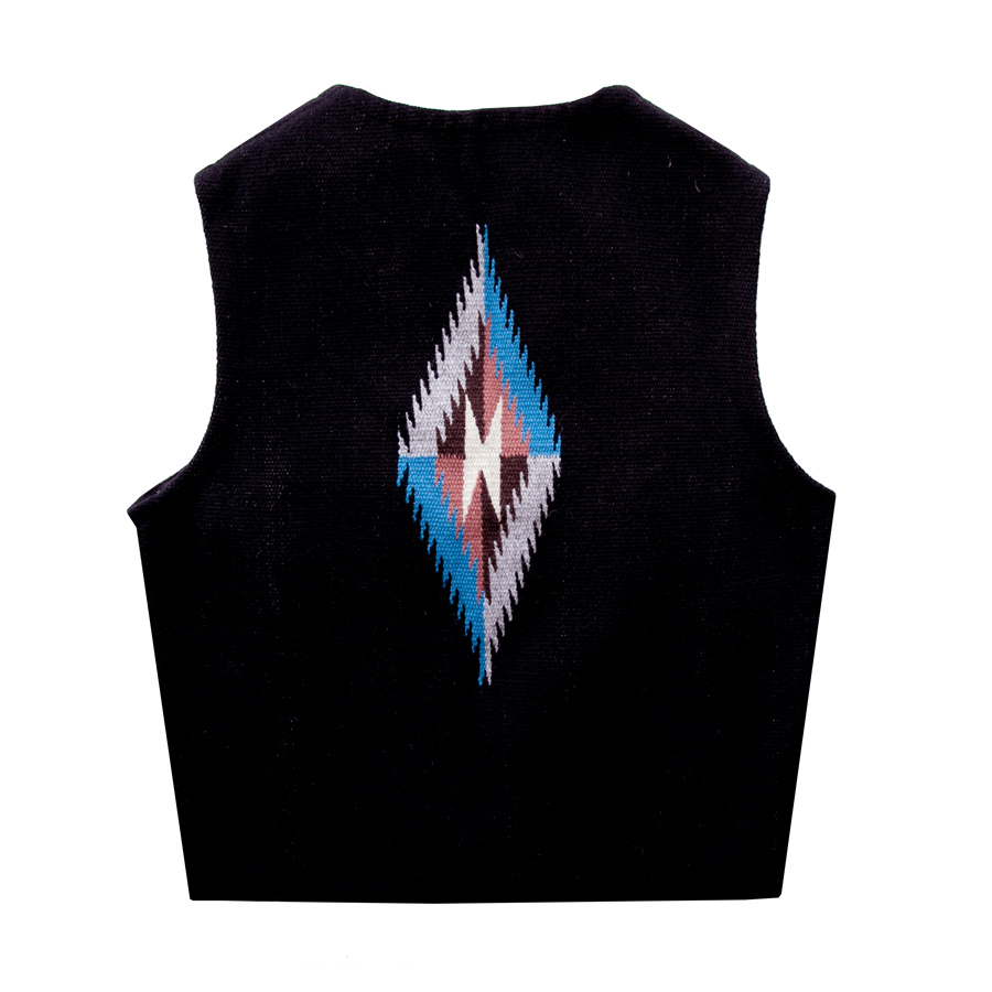 オルテガ ベスト 38・アメリカ チマヨ 100%ウール手織り/CHIMAYO ORTEGA'S HAND WOVEN 100% ALL WOOL  VEST
