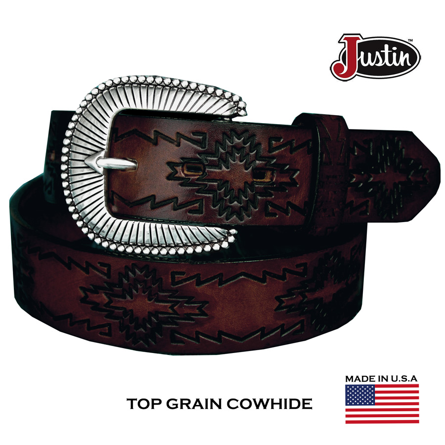 ジャスティン ナバホ サンバースト ベルト（ブラウン）40/Justin Navajo Sunburst Belt(Brown)