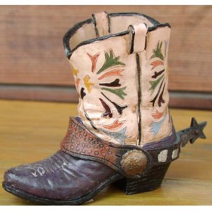 画像: ウエスタンブーツ型 ペンホルダー（タン）/Western Boot Pen Holder