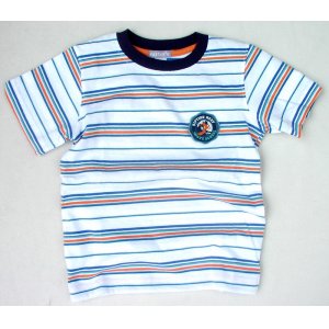 画像: キッズ ストライプ Tシャツ(ホワイト/ブルー）/Stripe T-shirt(White/Blue)