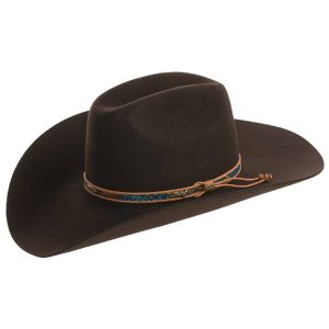 画像: ベイリー レザー＆フェザーバンド カウボーイ ハット（チョコレート）/Bailey Hat 2X Wool Cheyenne Crown