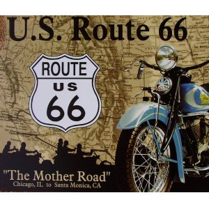 画像: ブリキ看板（Tinサイン・メタルサイン）ルート66マザーロード/US　Route66　The Mother Road