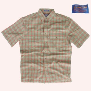 画像: ペンドルトン半袖シャツ（オレンジプラッド）S/Pendleton Short Sleeve Shirt