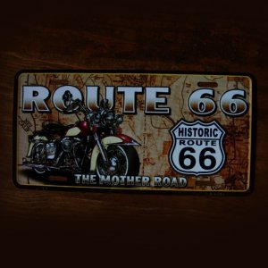 画像: ルート66 ライセンスプレート モーターサイクル/Route66 License Plate