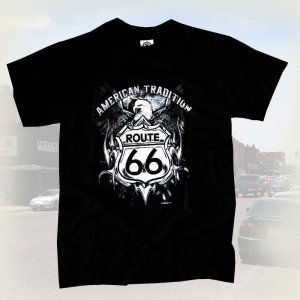 画像: ルート66 半袖Tシャツ（ブラック・イーグル）/Route 66 T-shirt