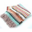 画像3: ペンドルトン チマヨ スロー（コーラル/アクアストライプ）/Pendleton Chimayo Throw(Coral/Aqua Stripe)