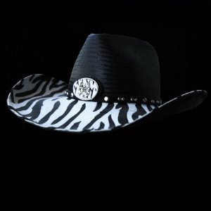 画像: ゼブラストライプ ビル カウボーイ ストローハット（ブラック）/Cowboy Straw Hat