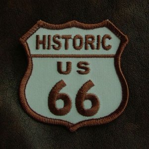 画像: ルート66 ヒストリック US66 ワッペン ブラウン/Route66 Patch