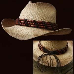 画像: ウェスタン ストローハット ビーズ（ナチュラル）/Western Straw Hat