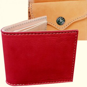 画像: ファニー ビルフォード（U.Sディアスキン・レッド）/Funny Billfold U.S Deer Skin(Red)