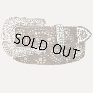 画像: ハート＆ベリー ラインストーン&スタッズ ウエスタン ベルト（ブラウン）/Rhinestone Studs Western Belt(Brown)