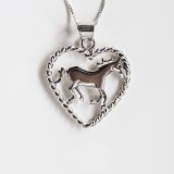 画像: スターリングシルバー ハート＆ホース ネックレス/Sterling Silver Horse Necklace