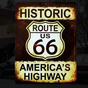 画像: ヒストリック ルート66 アメリカ ハイウェイ メタルサイン/Metal Sign Route 66