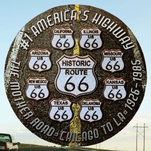 画像: ルート66 8州 ブラックトップ メタルサイン/Metal Sign Route 66