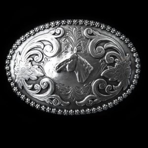 画像: ノコナ ベルト バックル ホースヘッド フローラル/Nocona Belt Buckle