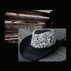 画像: ヘアーオン レザー ハット（ブラック）/Genuine Leather Hat(Black)